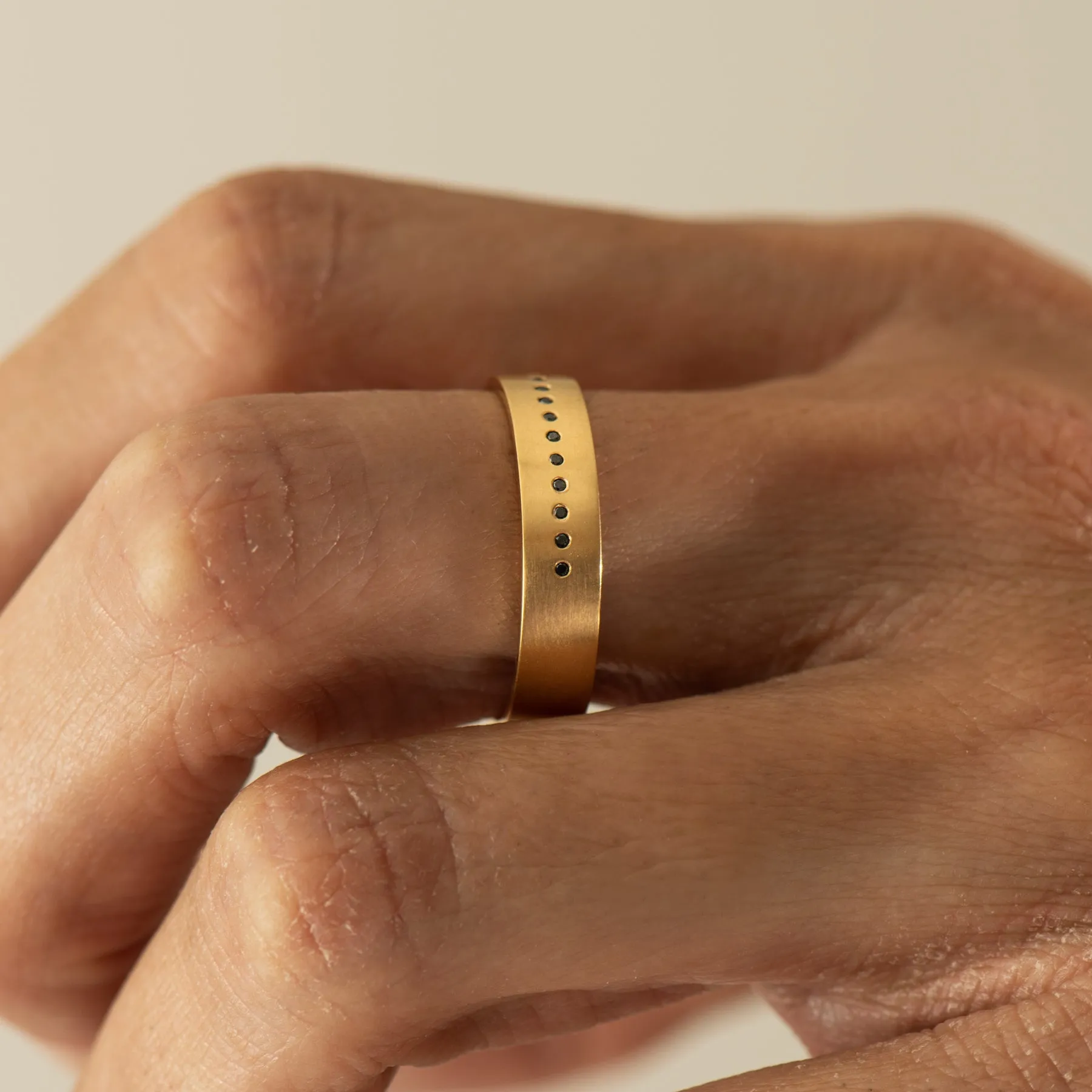 Dice Unisex Black Diamond Wedding Band