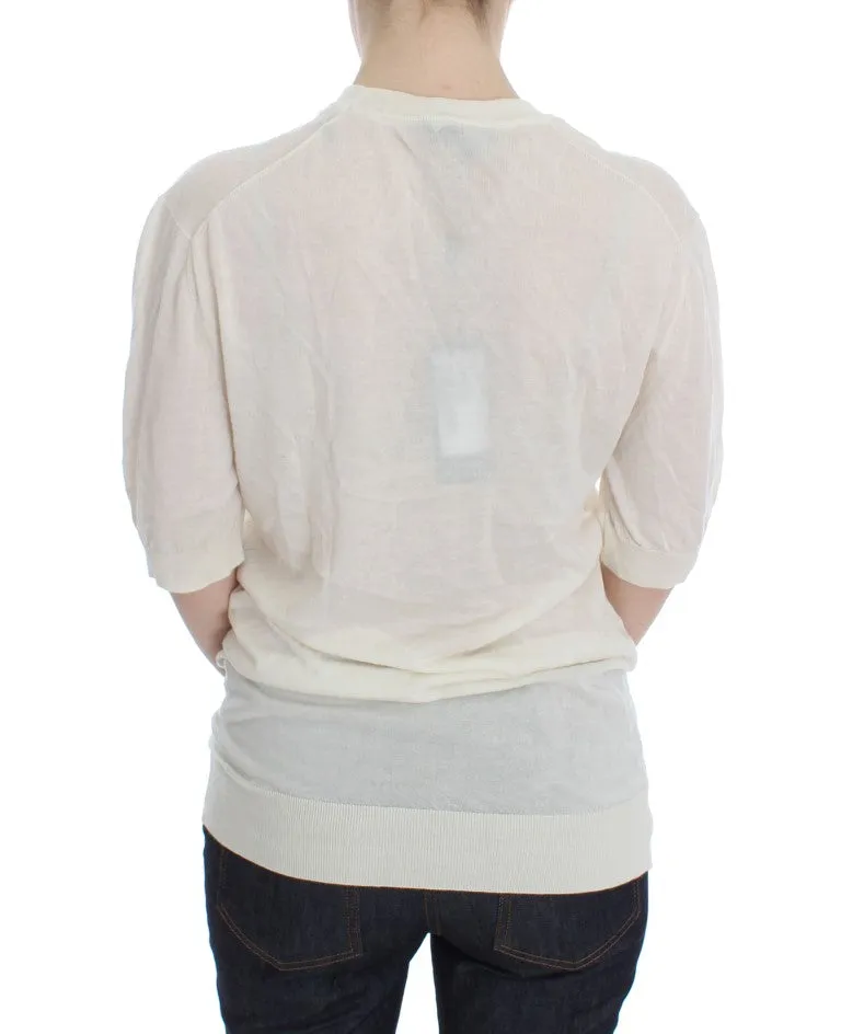 Dolce & Gabbana Elegant White Cashmere Sweater