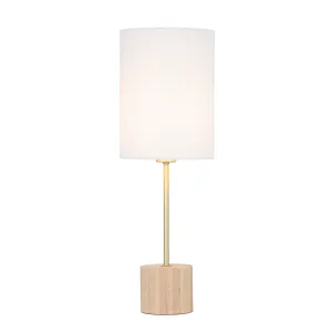 Flemington Timber and White Modern Table Lamp