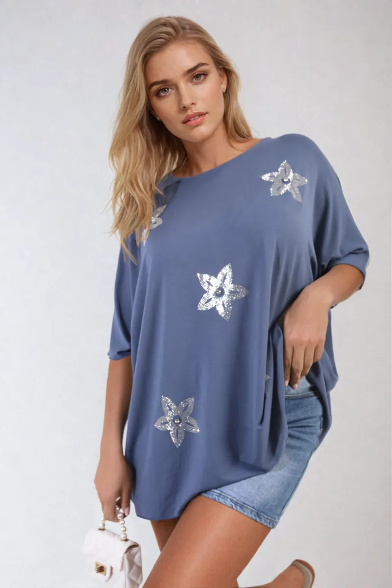 Floral Print Oversized Top