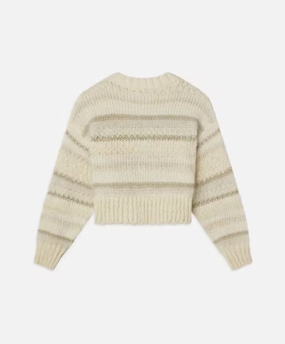 Frame Textured Stripe Sweater in Cream Multi