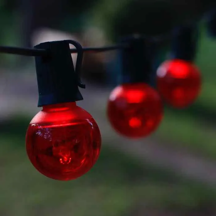 G40 Red Smooth LED Bulbs E17 Bases (25 Pack)