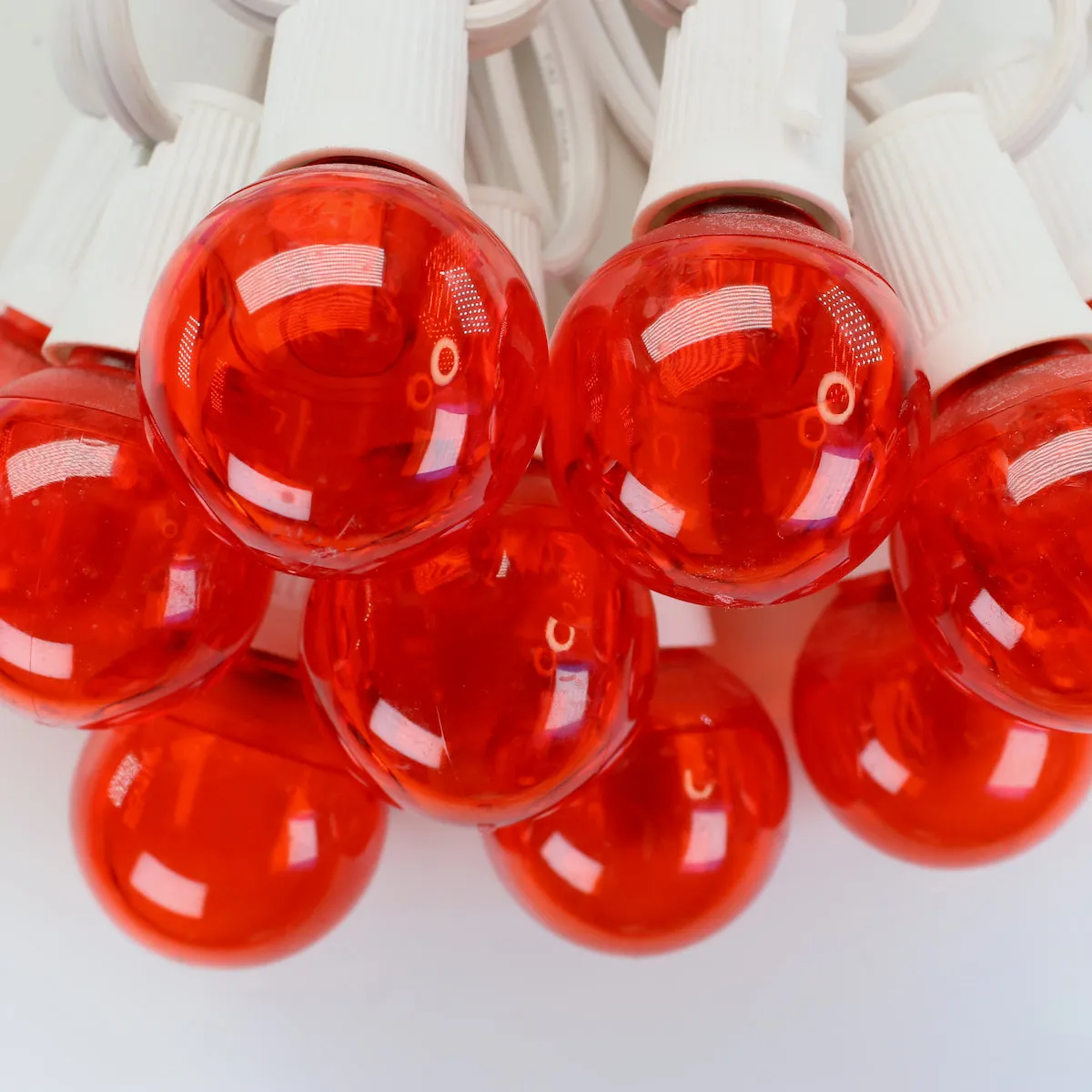 G40 Red Smooth LED Bulbs E17 Bases (25 Pack)