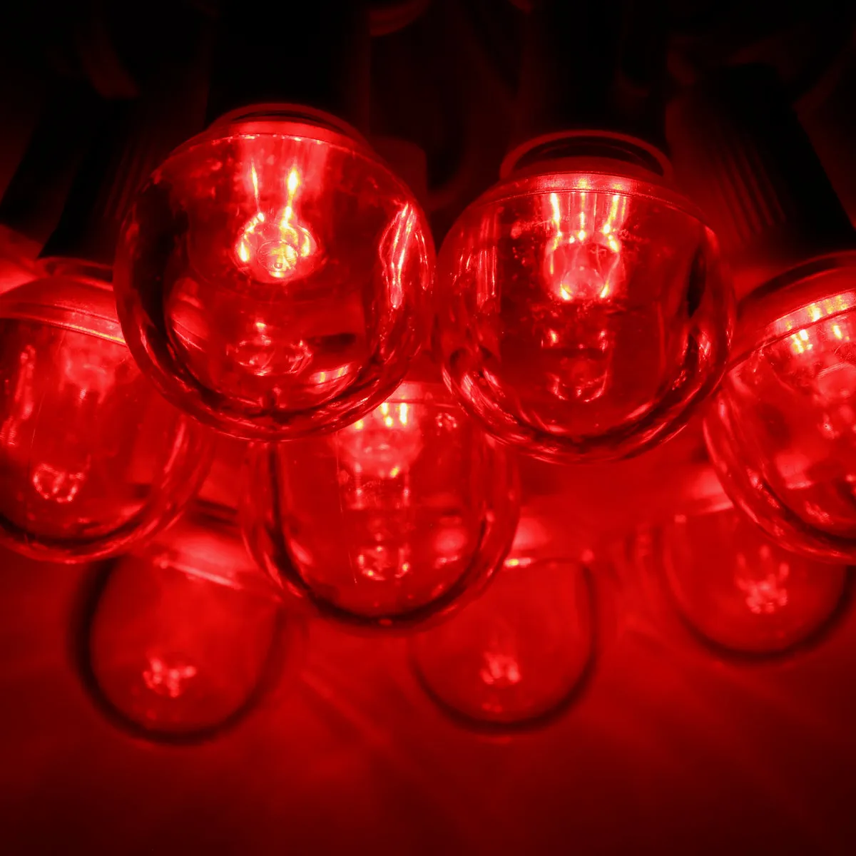 G40 Red Smooth LED Bulbs E17 Bases (25 Pack)