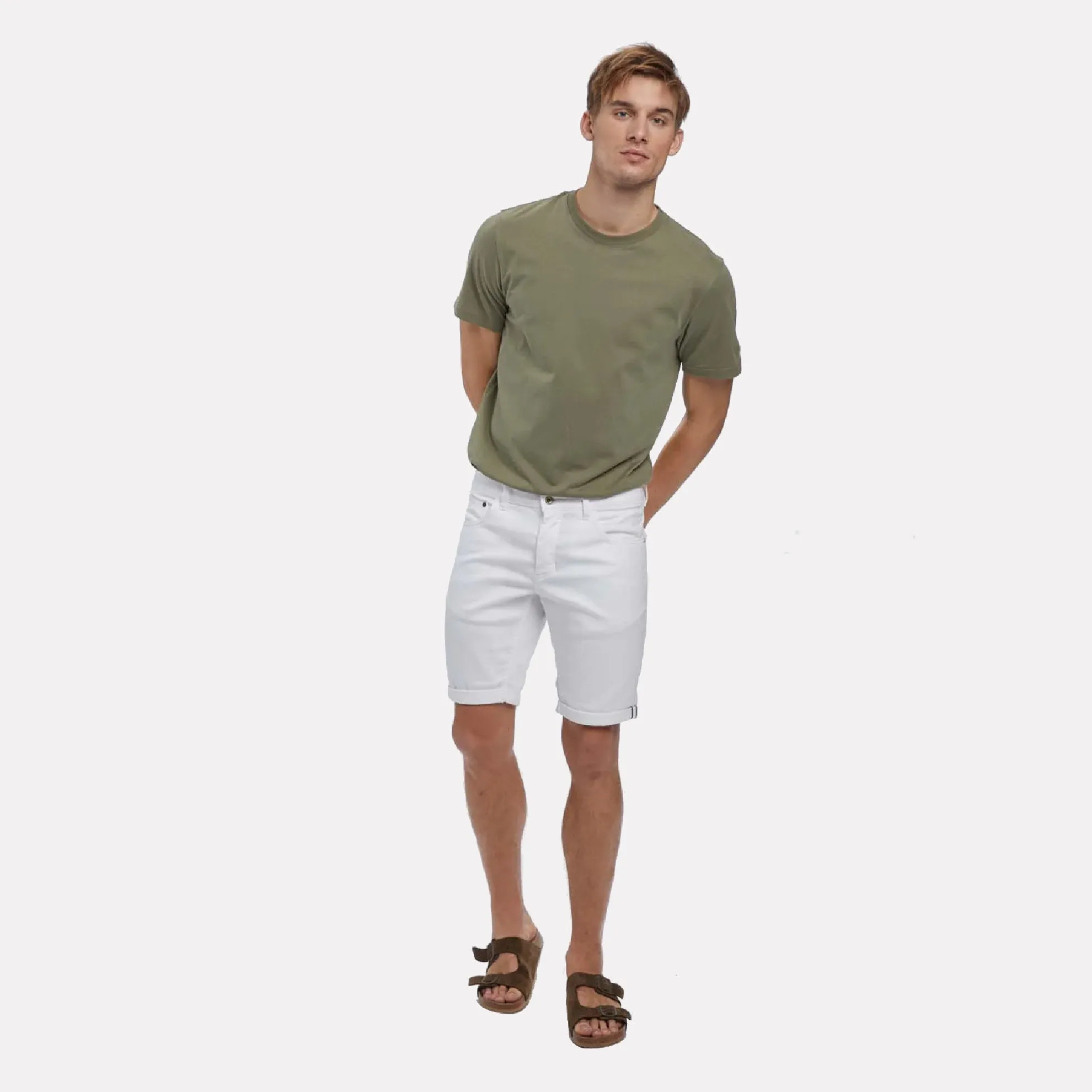 GABBA "Jason" Slim Fit Knit Denim Short / Snow White