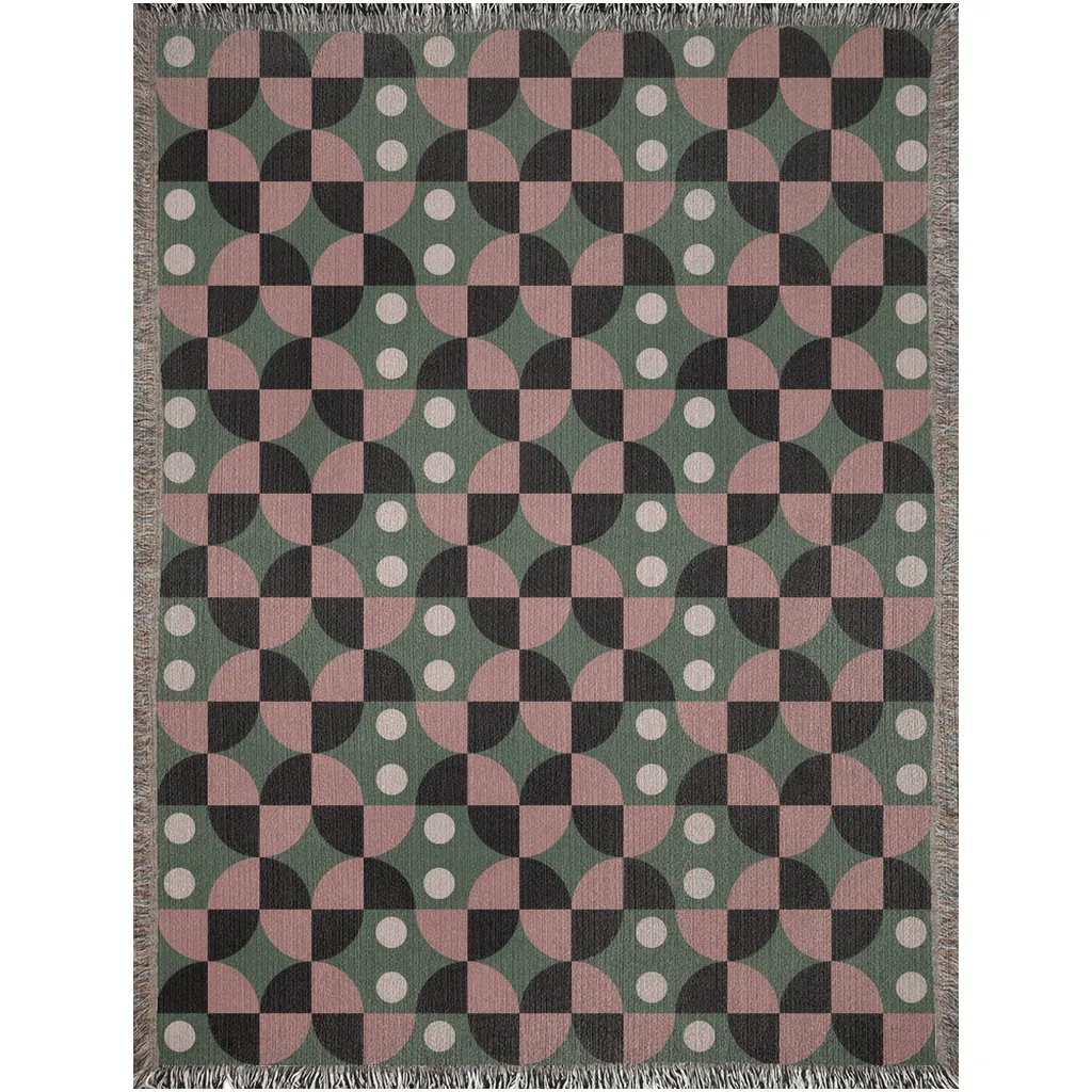 Geometric Harmony Woven Throw Blanket