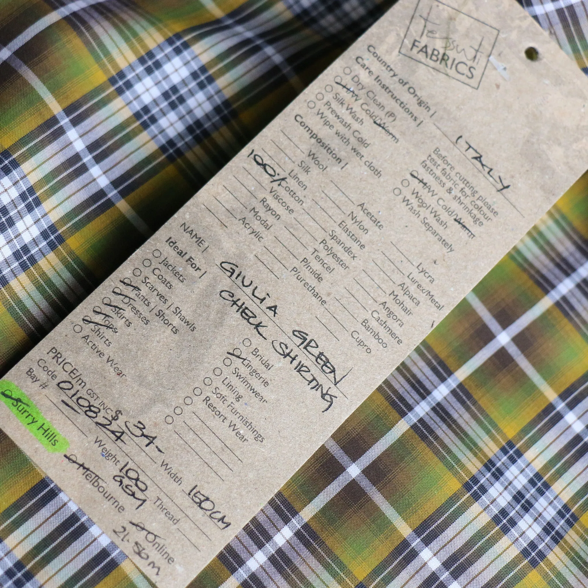 Giulia Green Check Shirting