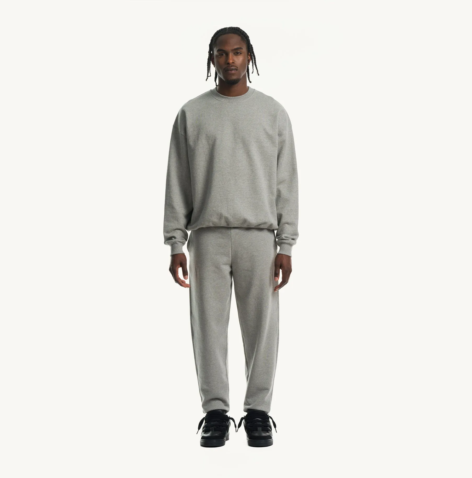 Grey Marl Oversized Crewneck Sweater.