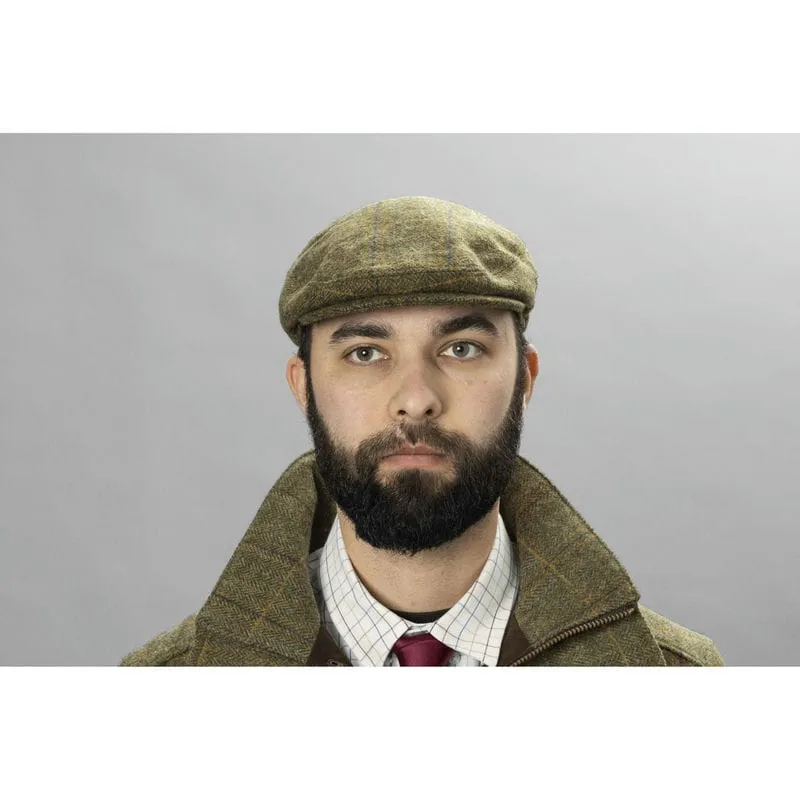 Harkila Kenmore Mens Tweed Flat Cap - Forest Green