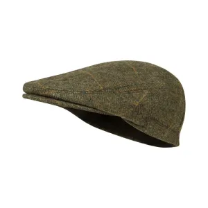 Harkila Kenmore Mens Tweed Flat Cap - Forest Green
