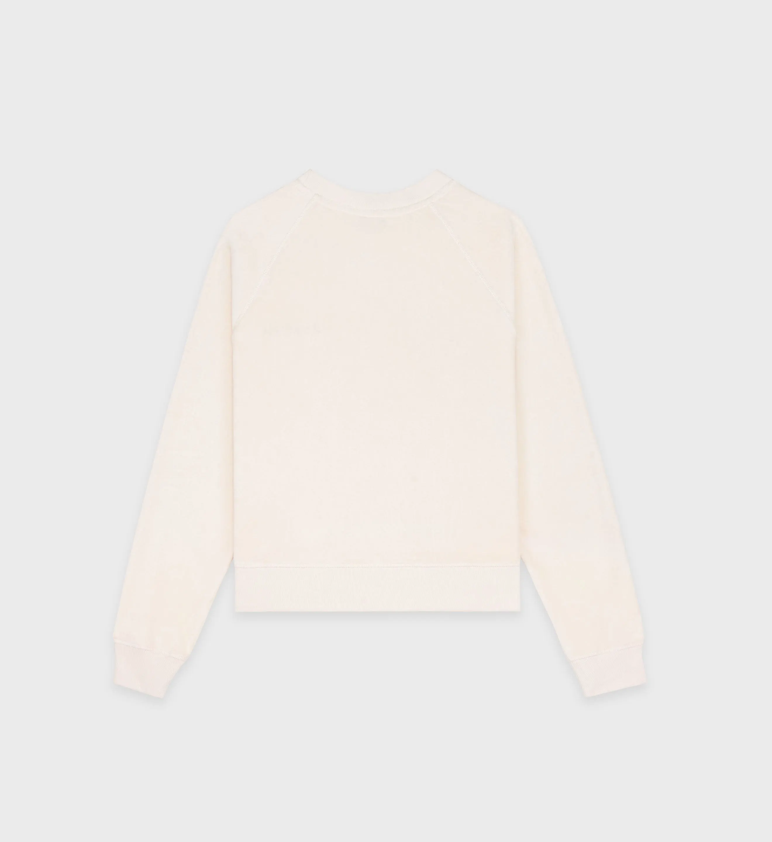 Italic Logo Velour Raglan Sweater - Cream/Navy