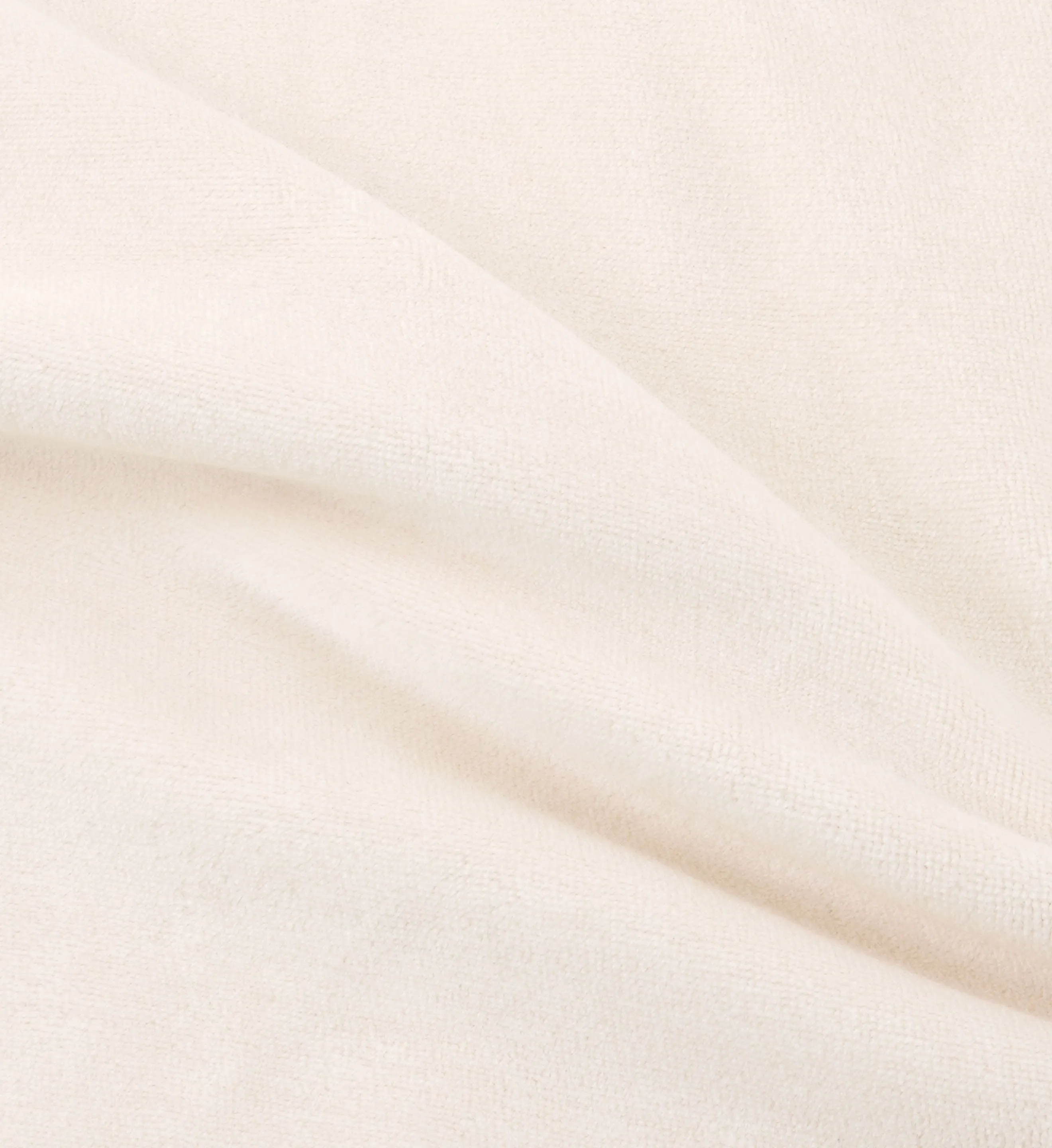 Italic Logo Velour Raglan Sweater - Cream/Navy