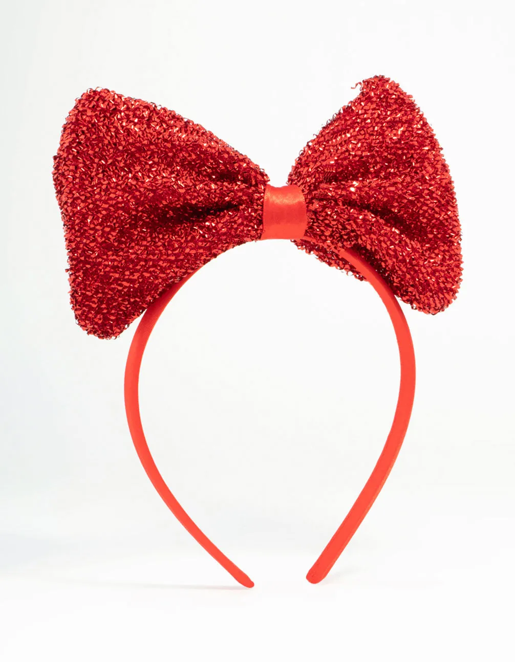 Kids Red Sparkly Bow Headband