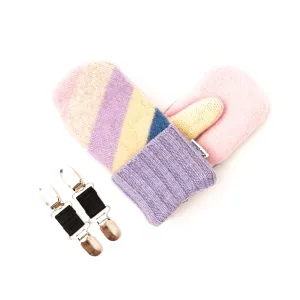 Large Kid's Wool Sweater Mittens | Lavender Love
