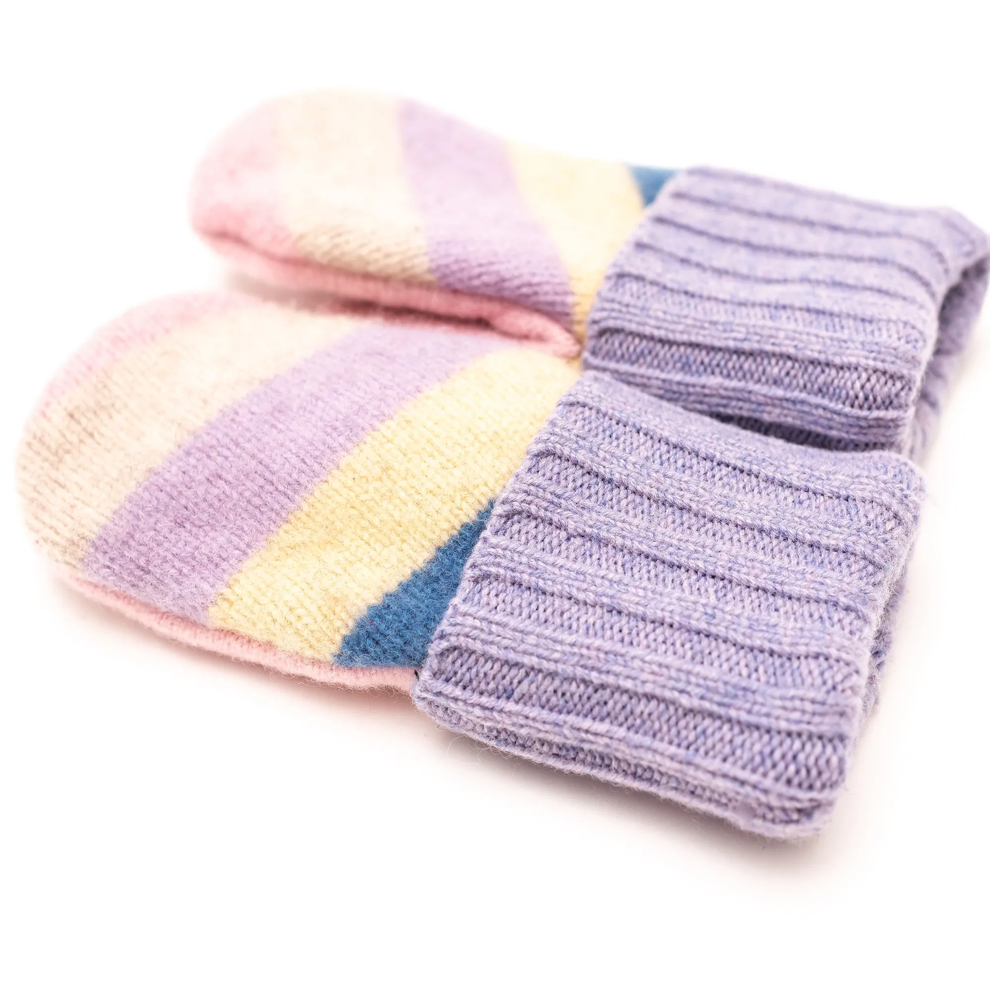 Large Kid's Wool Sweater Mittens | Lavender Love