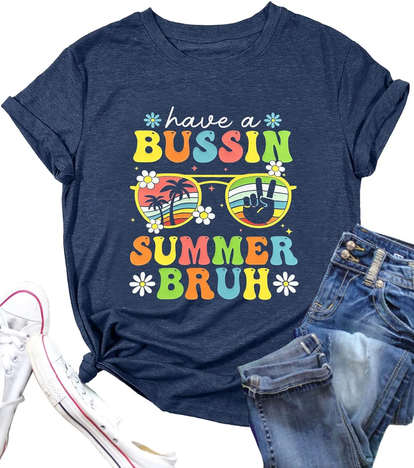 Last Day of School Teacher Shirt Womens Schools Out for Summer T-Shirt Happy Last Day Tee Tops