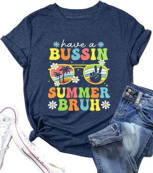 Last Day of School Teacher Shirt Womens Schools Out for Summer T-Shirt Happy Last Day Tee Tops