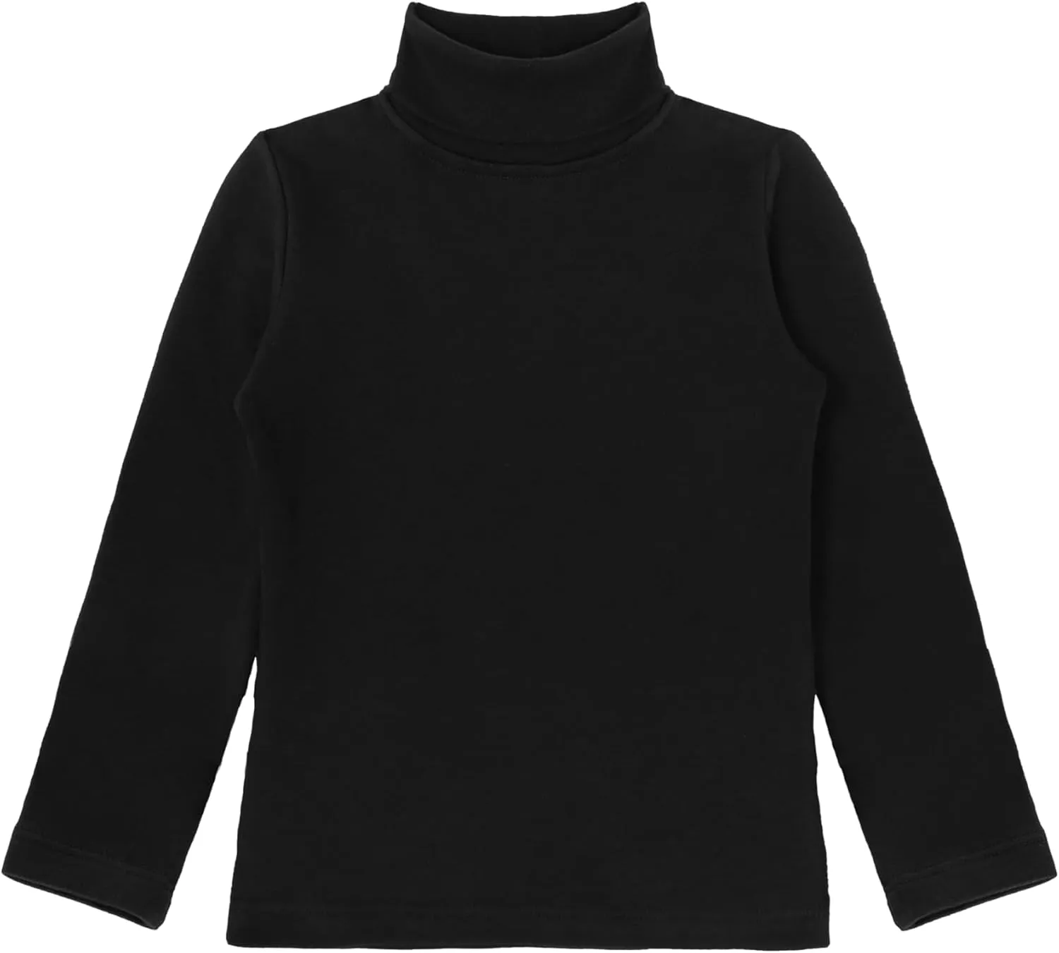 Lilax Girls' Basic Long Sleeve Turtleneck Cotton T-Shirt