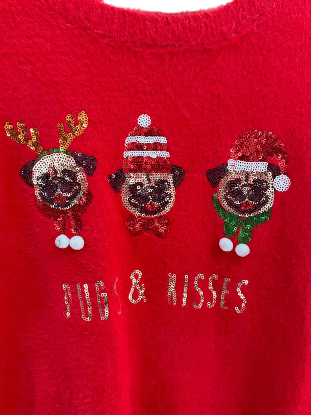 lipsy london Red Pugs And Kisses Jumper UK S/M