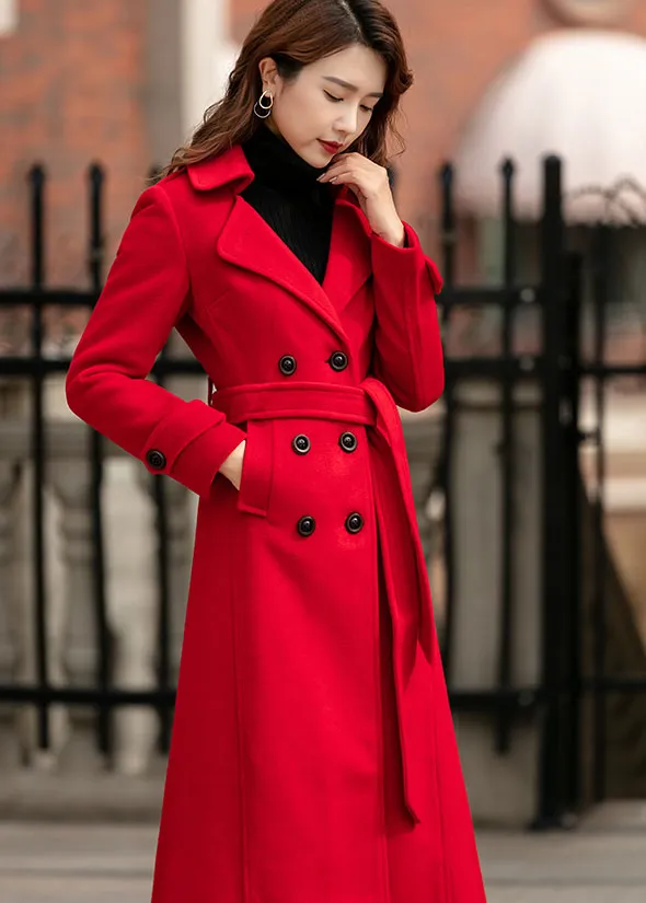 Long sleeve warm winter wool coat 245901
