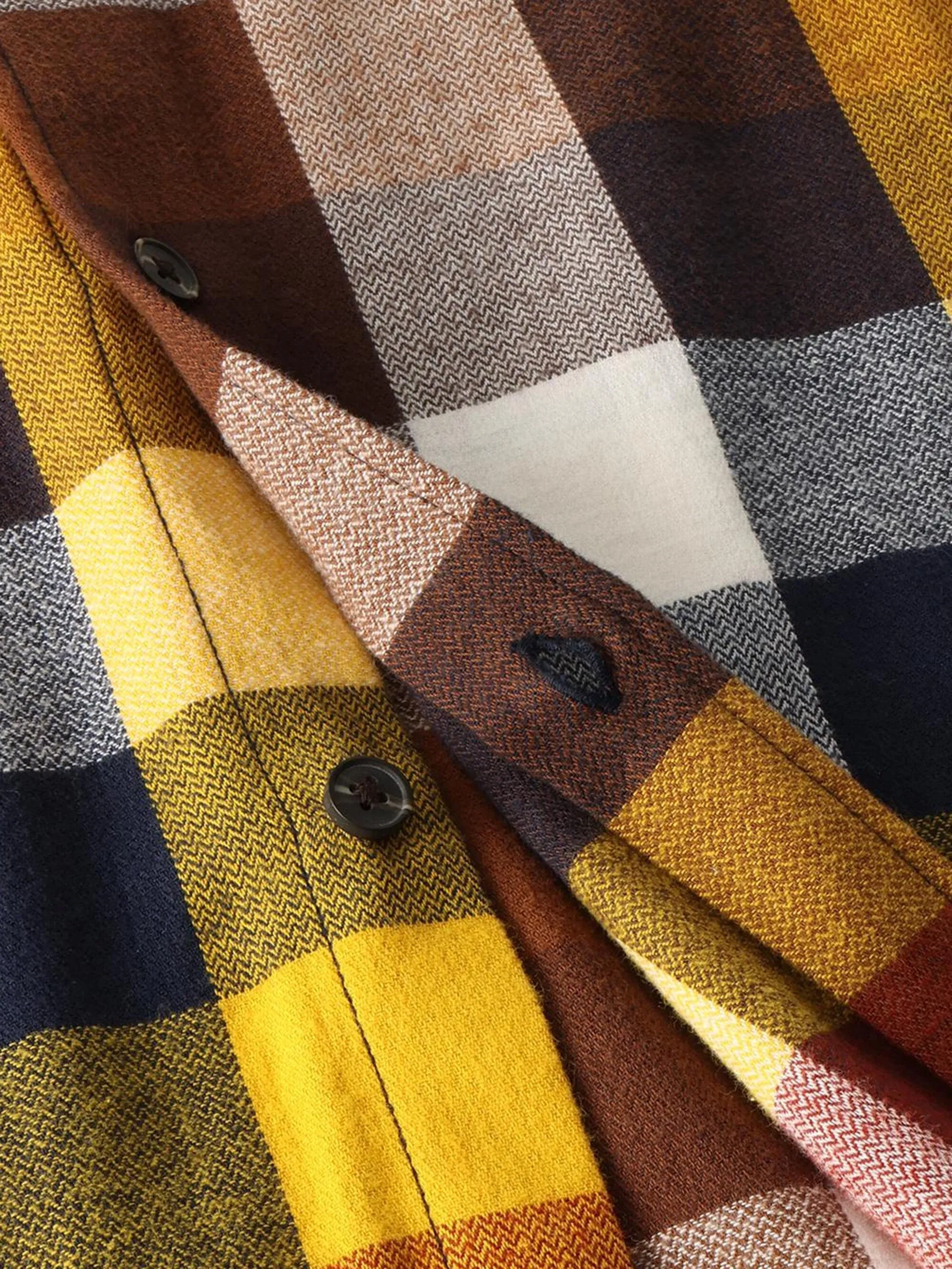 Loose fit checked flannel shirt - GOTS/Vegan - Multi check