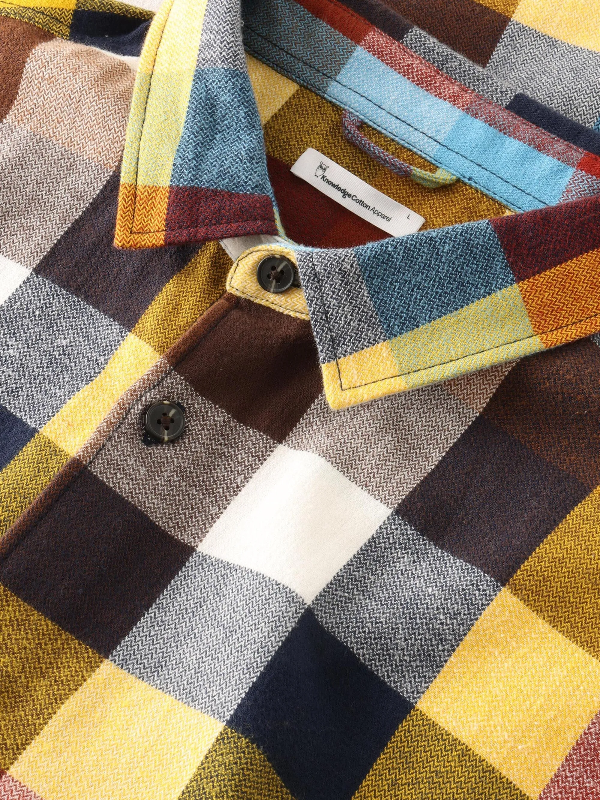 Loose fit checked flannel shirt - GOTS/Vegan - Multi check