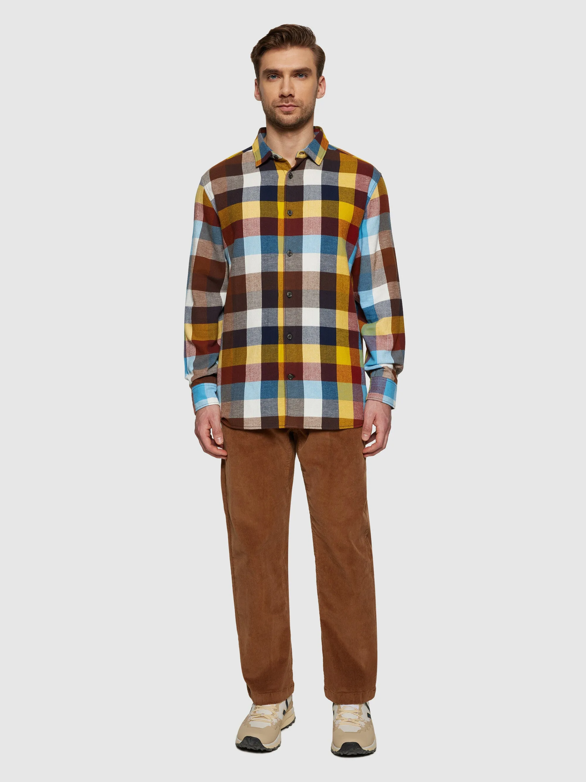 Loose fit checked flannel shirt - GOTS/Vegan - Multi check
