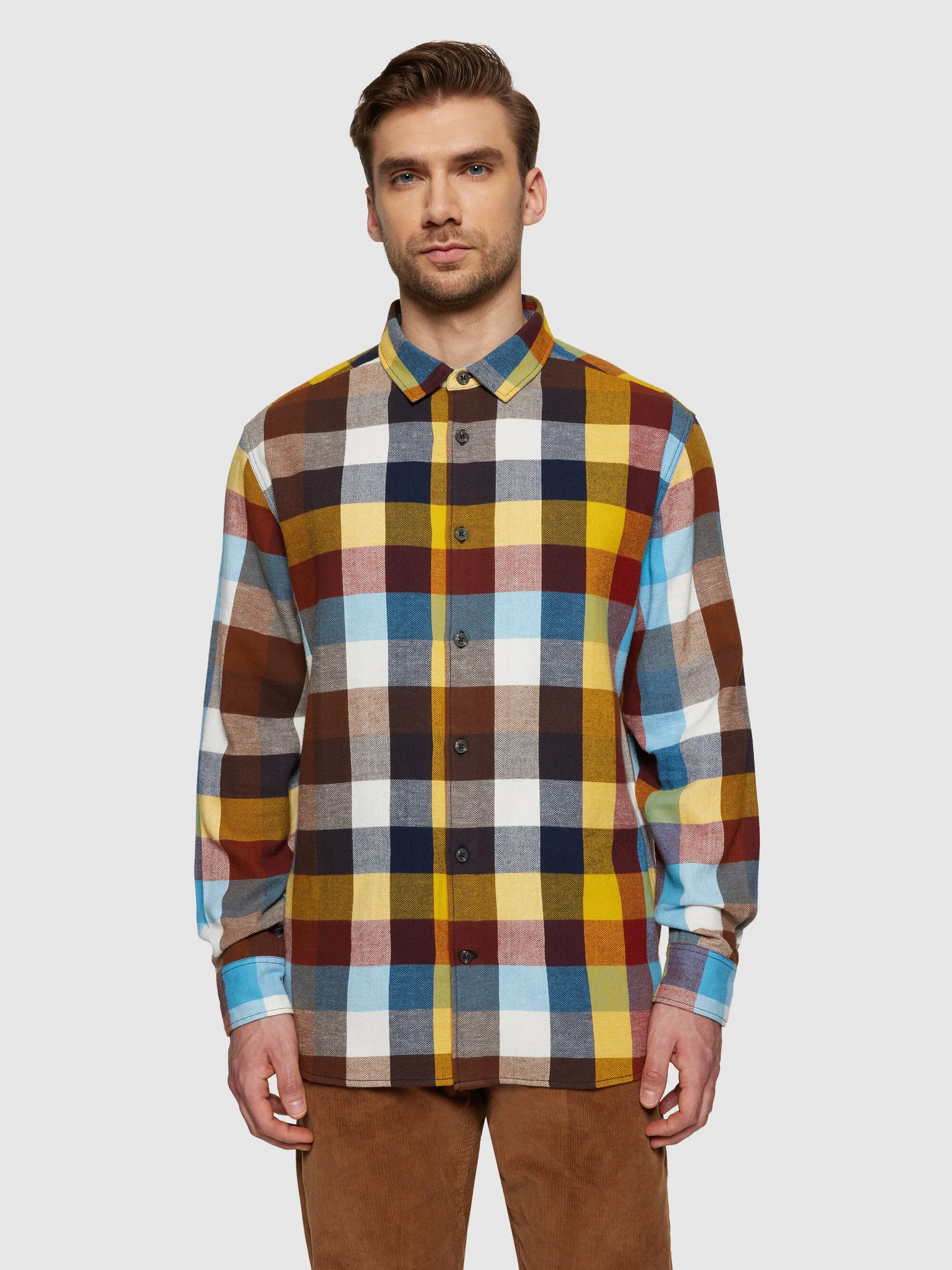 Loose fit checked flannel shirt - GOTS/Vegan - Multi check