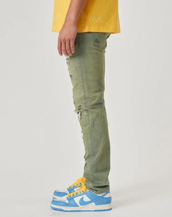 Mens Medium Sand Slim Fit Denim Jeans