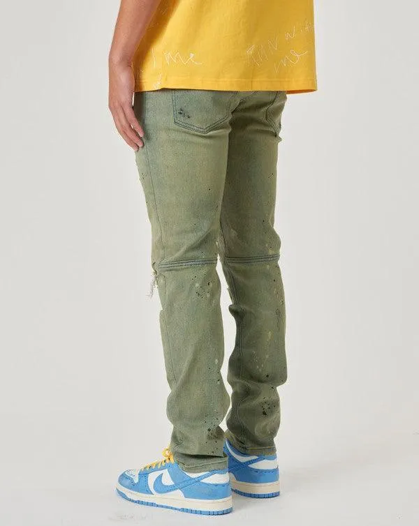 Mens Medium Sand Slim Fit Denim Jeans