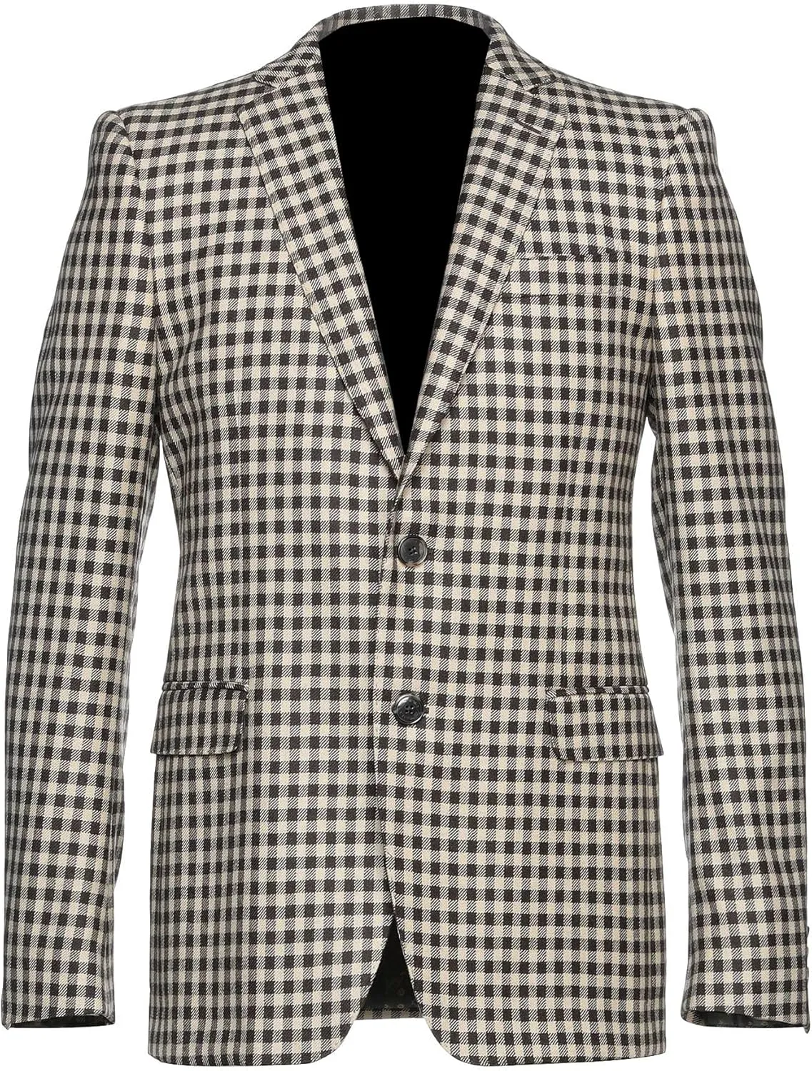 Men's Small Checked Blazer Business Casual Daily Travel Sport Coat Small Plaid Suit Jacket