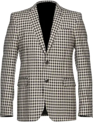 Men's Small Checked Blazer Business Casual Daily Travel Sport Coat Small Plaid Suit Jacket