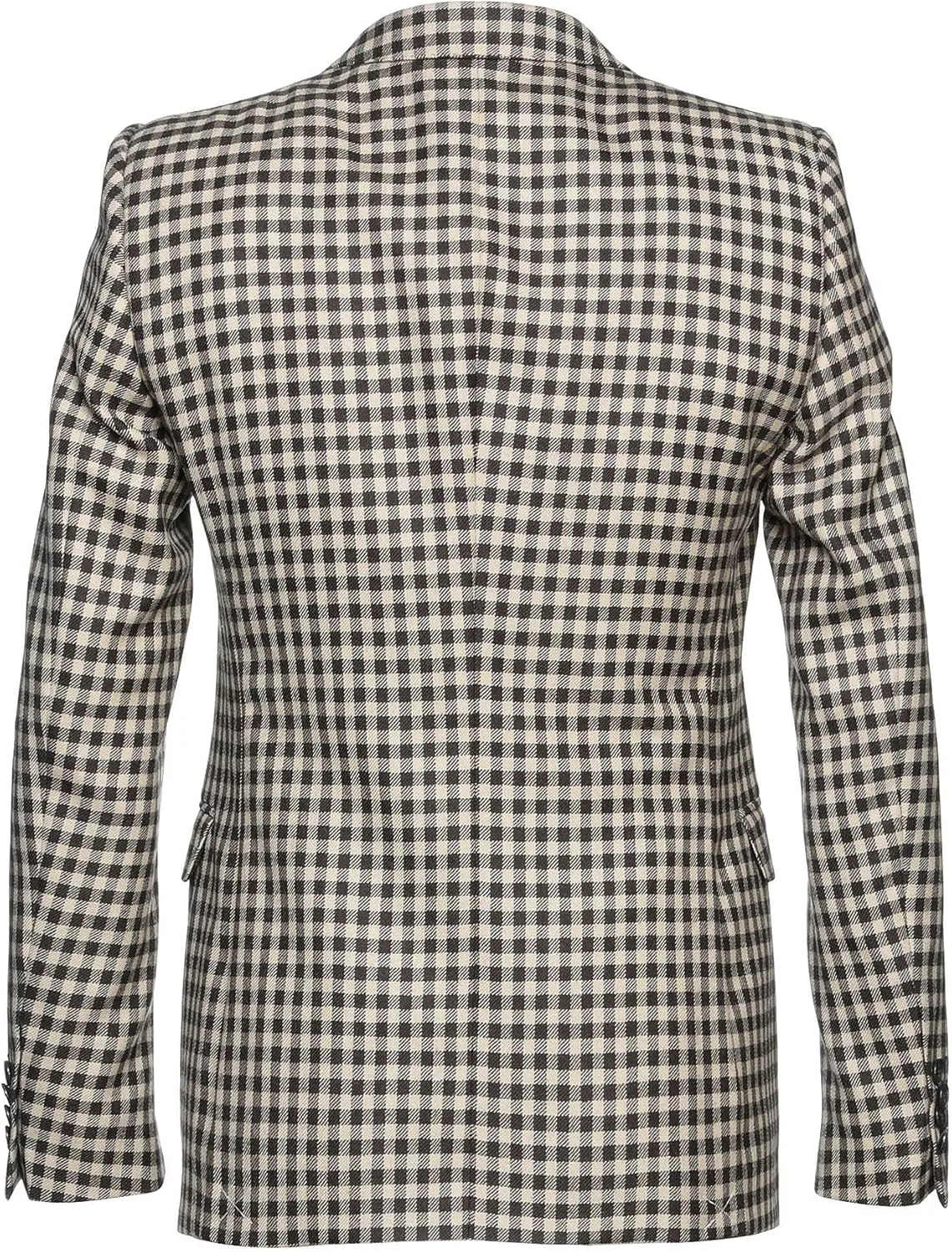 Men's Small Checked Blazer Business Casual Daily Travel Sport Coat Small Plaid Suit Jacket