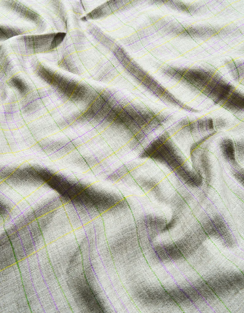 natural check and striped pashmina stole 8494