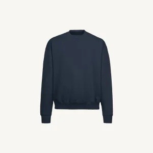 Navy Blue Oversized Crewneck Sweater.
