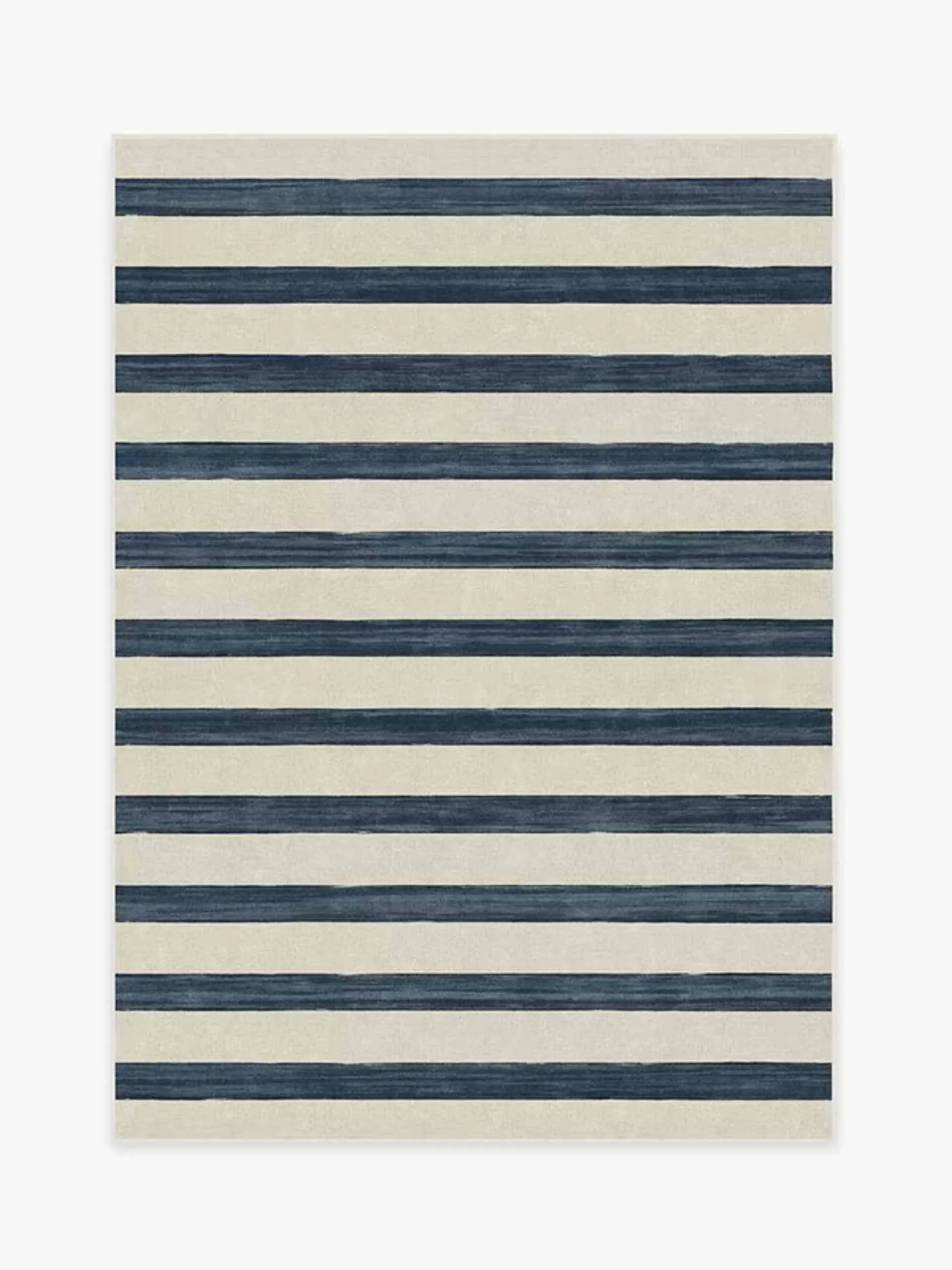 Navy striped rug