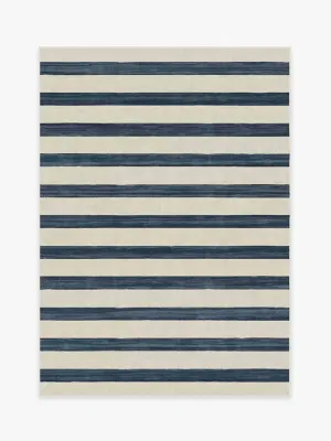 Navy striped rug