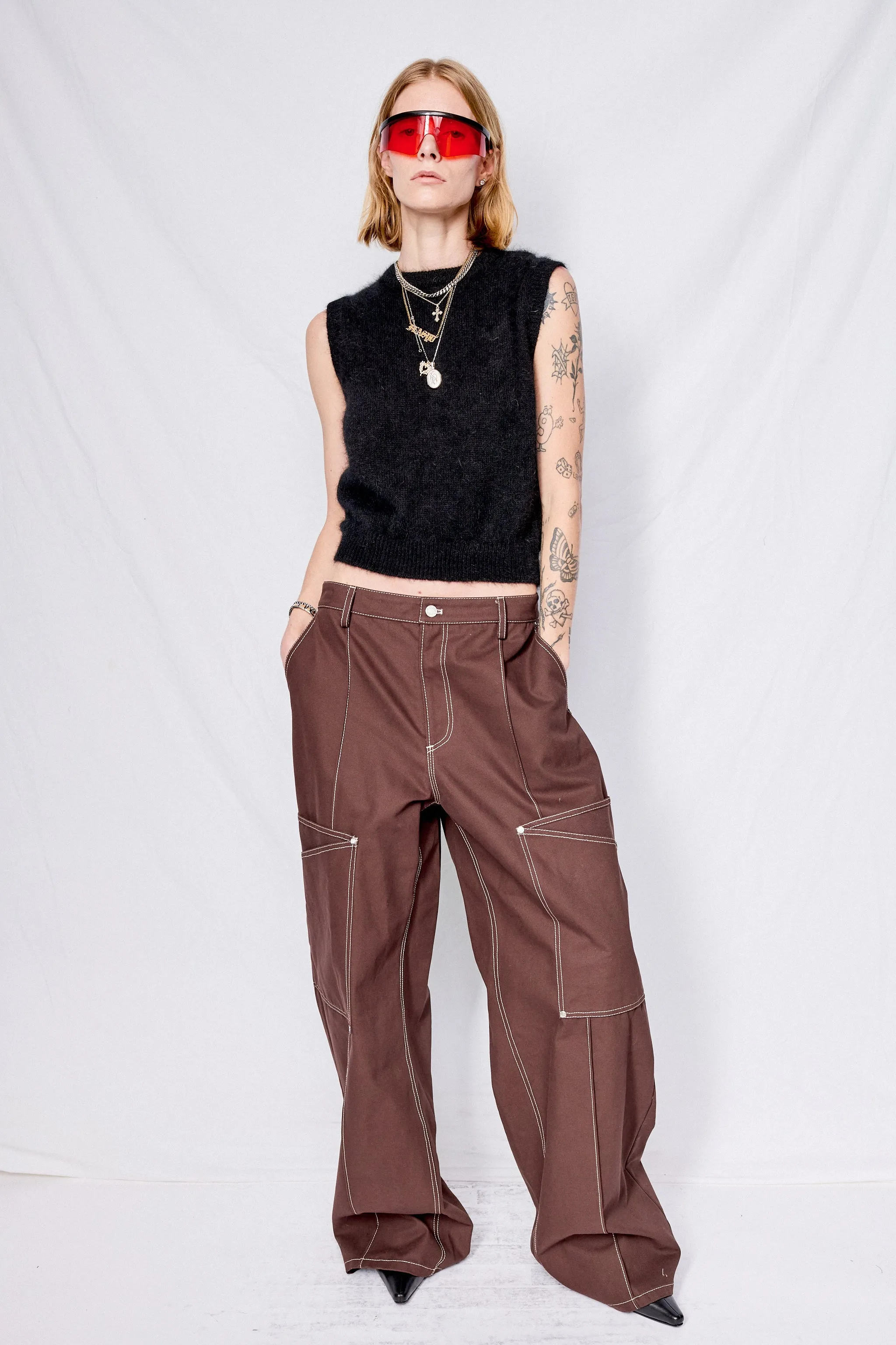 Nero Fuzzy Knit Vest