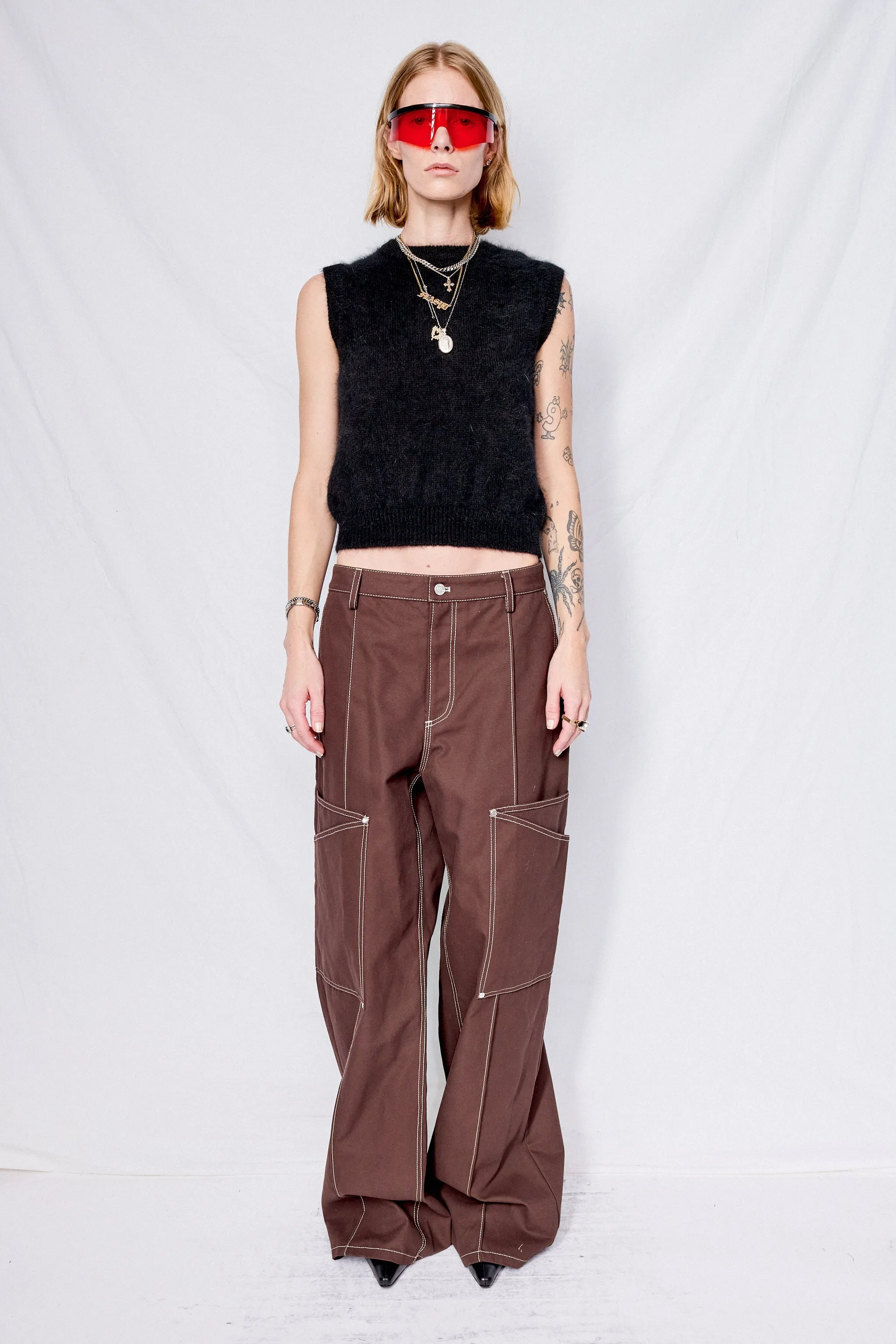 Nero Fuzzy Knit Vest