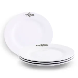 Olive Melamine Lunch Plates - Set of 4
