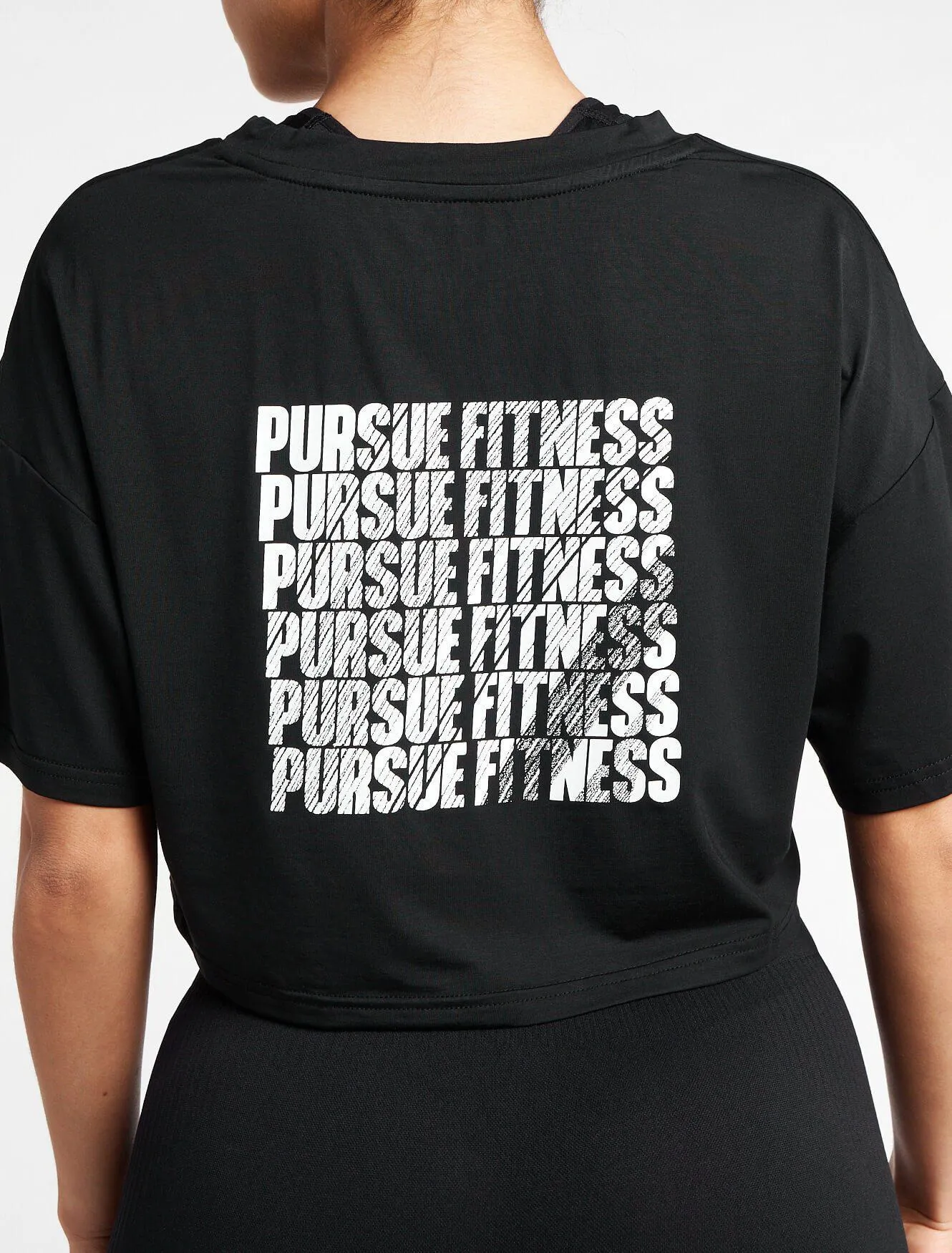 Oversized Crop T-Shirt - Black