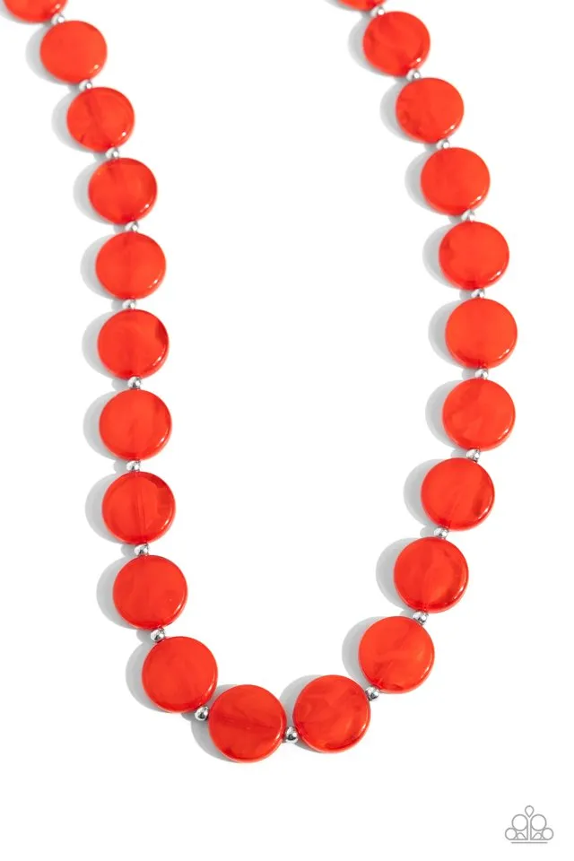 Paparazzi Necklace ~ Bright Backdrop - Red