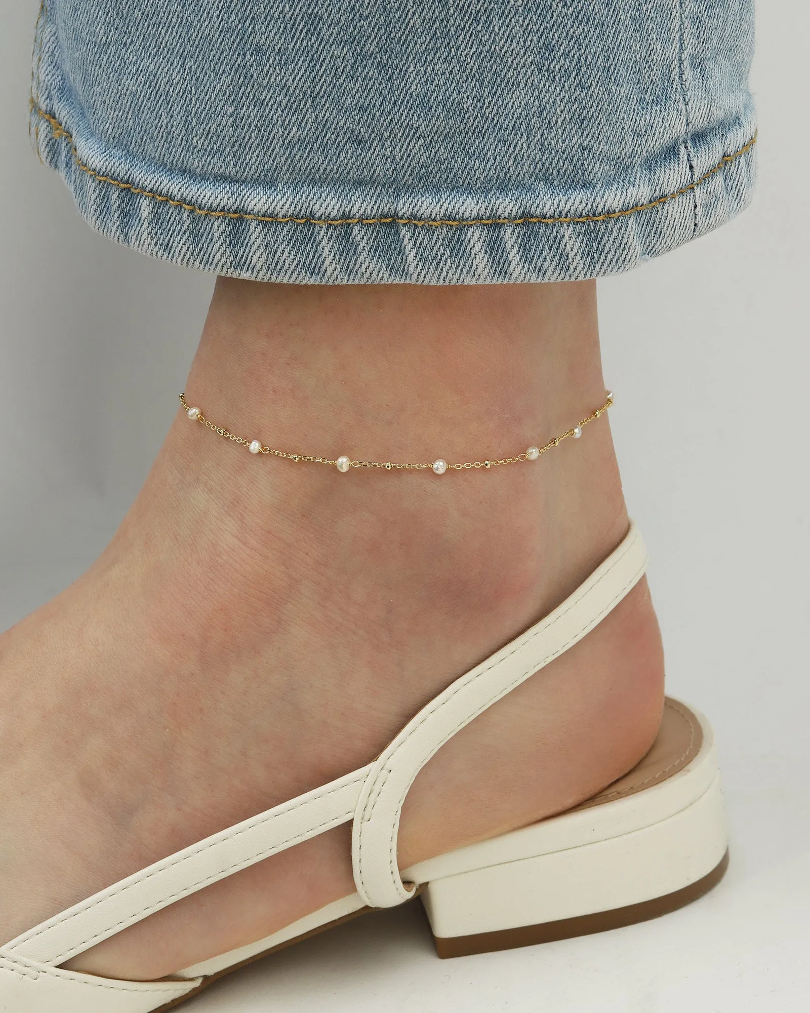 Pearl Satellite Chain Anklet