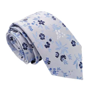 Periwinkle Floral Silk Wedding Tie