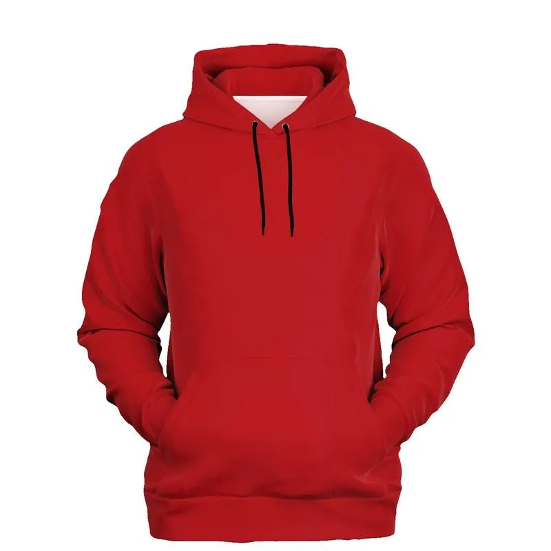 Plain Red Hoodie | Unisex | with PLUS sizes | C0M100Y100K30