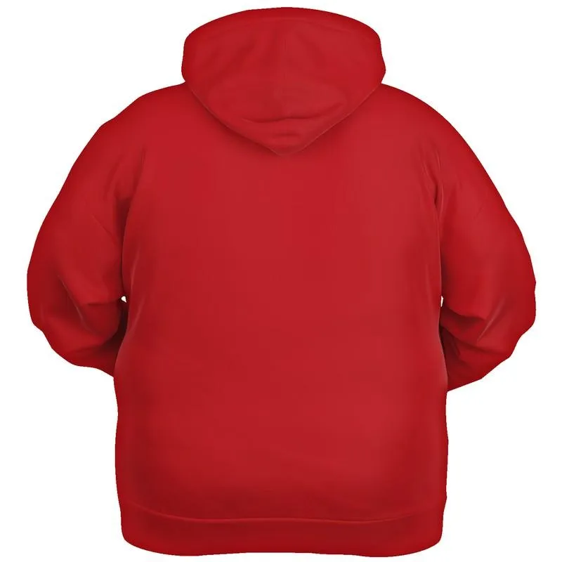 Plain Red Hoodie | Unisex | with PLUS sizes | C0M100Y100K30