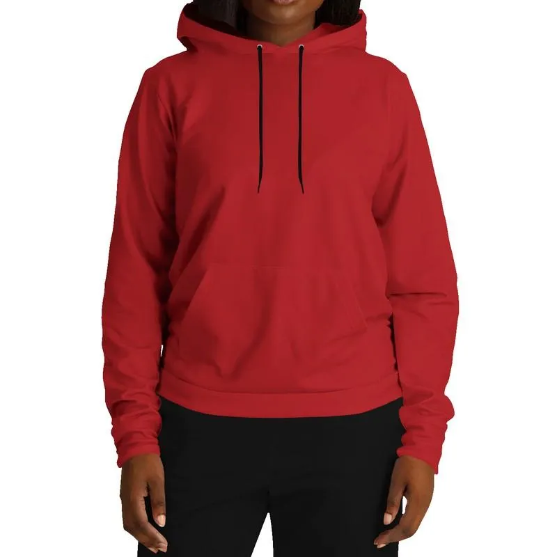 Plain Red Hoodie | Unisex | with PLUS sizes | C0M100Y100K30
