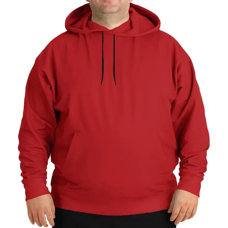 Plain Red Hoodie | Unisex | with PLUS sizes | C0M100Y100K30