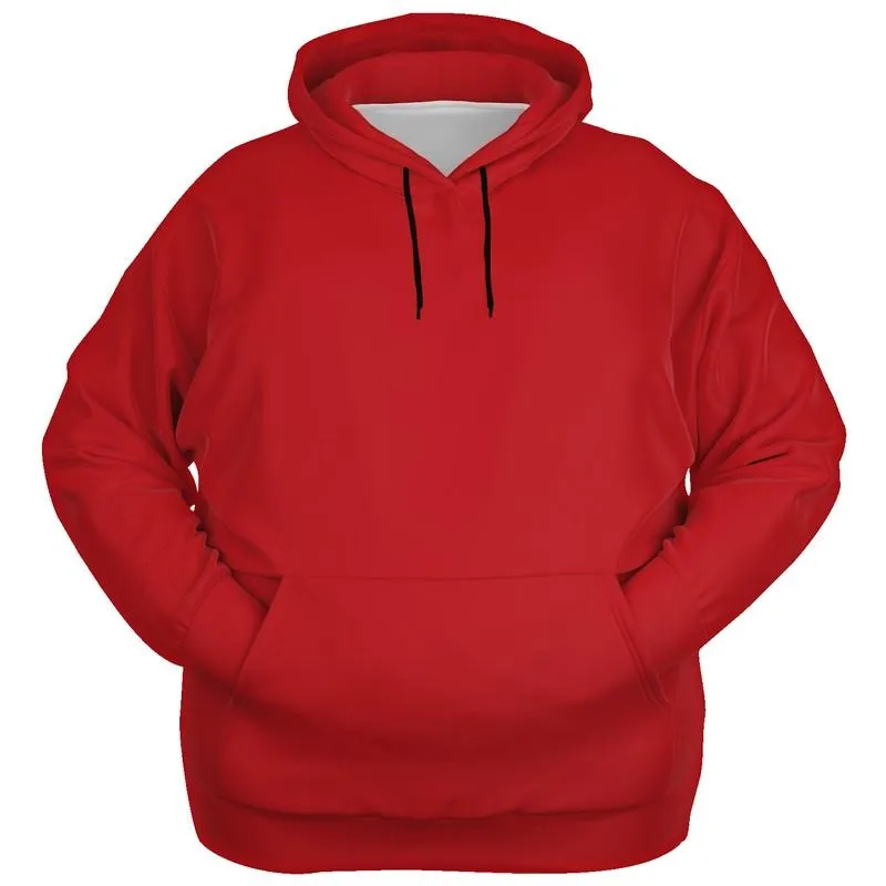 Plain Red Hoodie | Unisex | with PLUS sizes | C0M100Y100K30