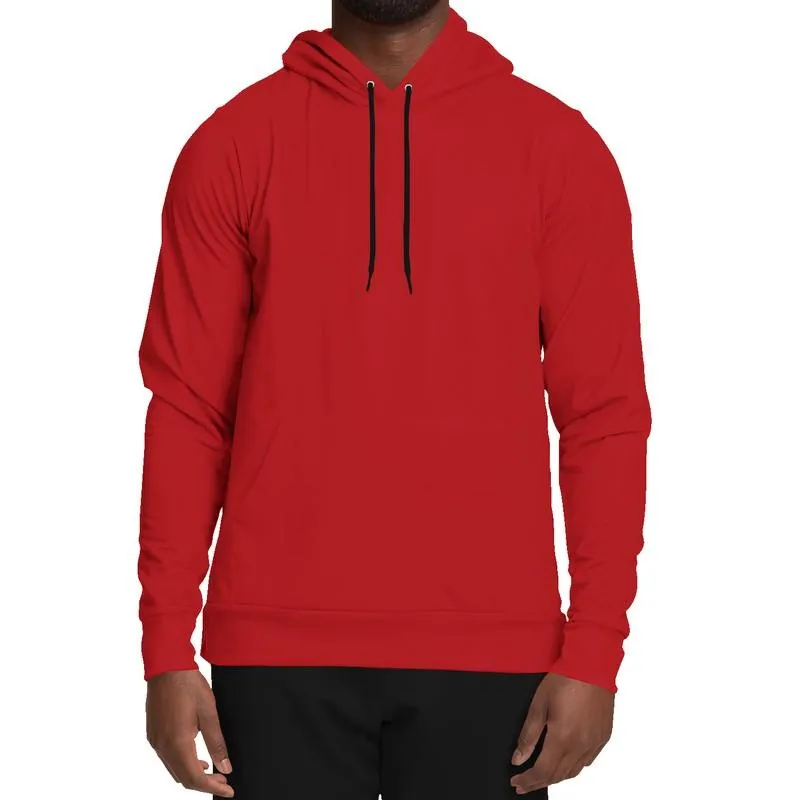Plain Red Hoodie | Unisex | with PLUS sizes | C0M100Y100K30